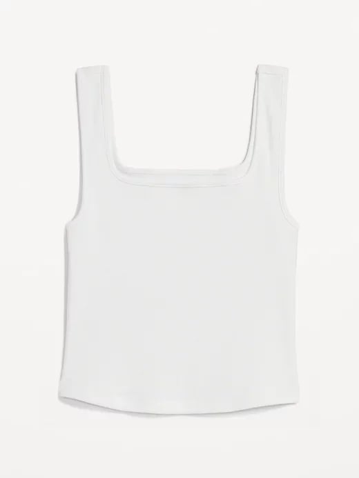 Old navy Fitted Square-Neck Ultra-Cropped Rib-Knit Tank Top