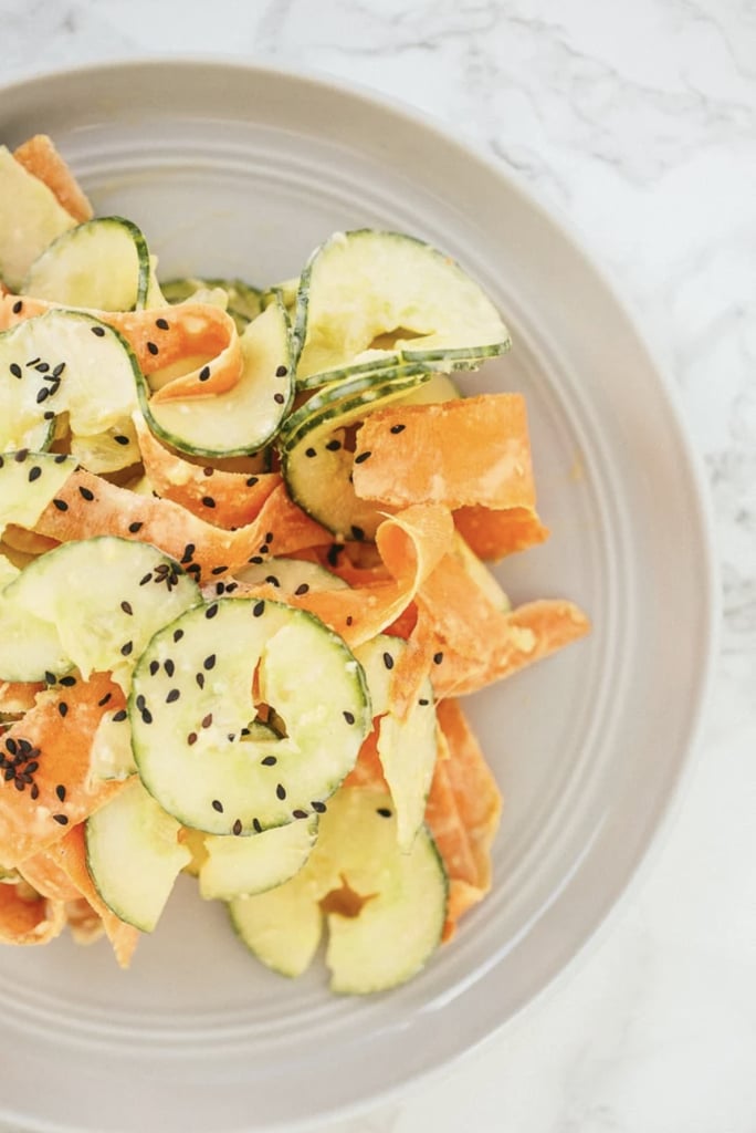 Ginger Tahini Cucumber Noodle and Carrot Salad