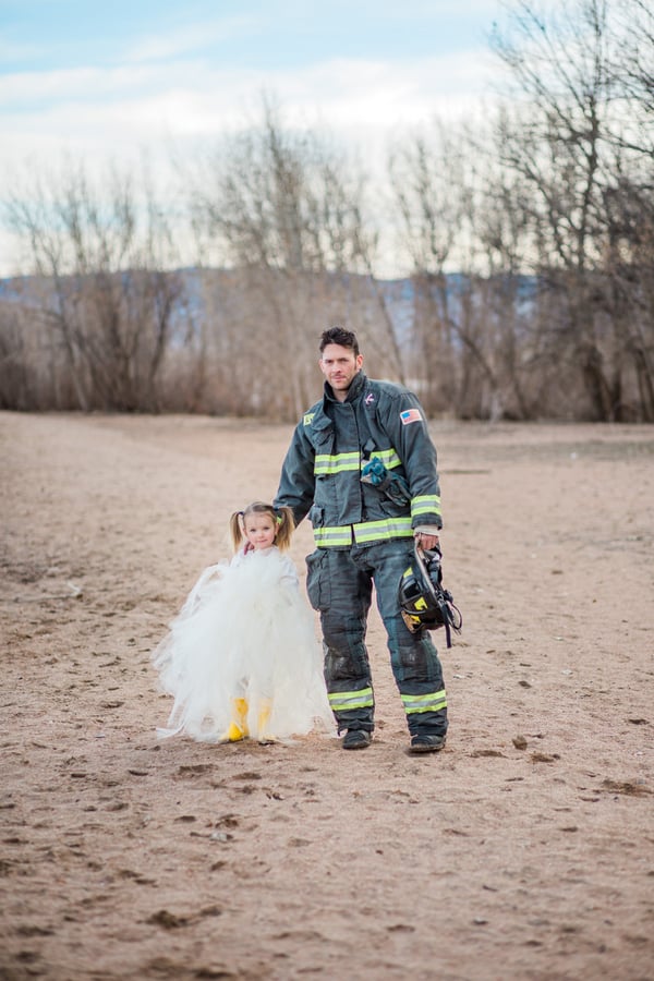 Father and Daughter Firefighter Photo Shoot