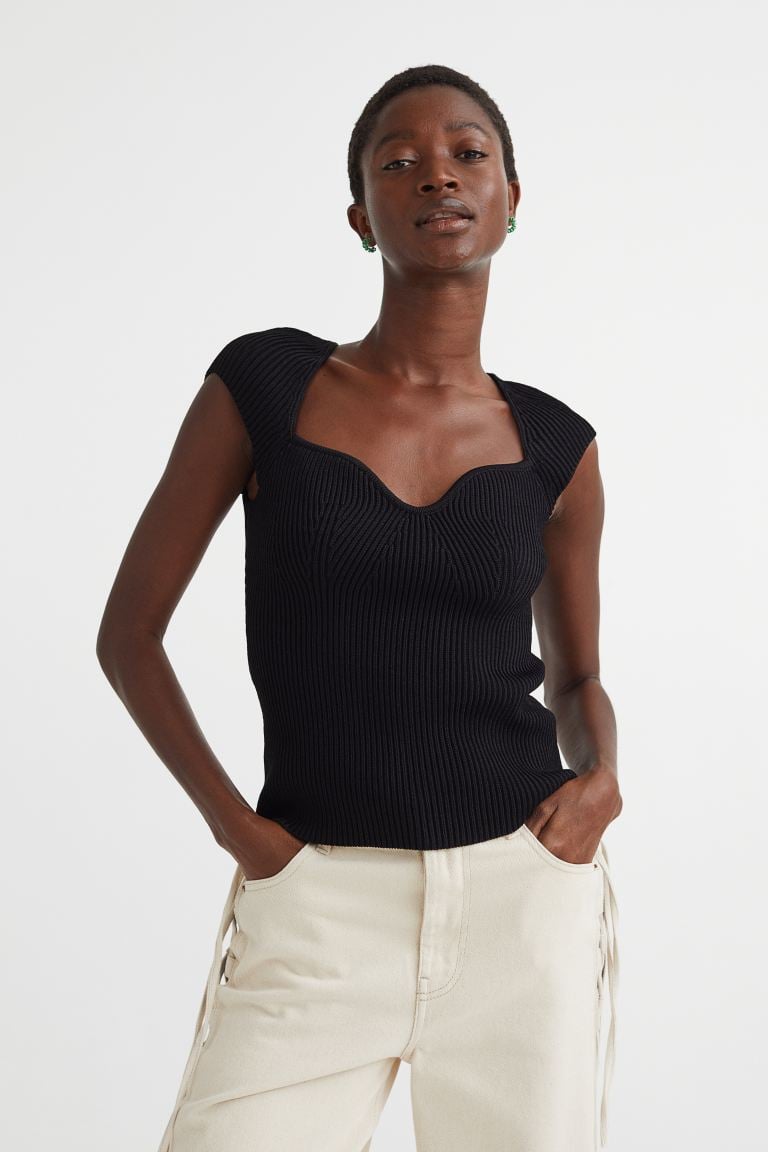 A Black Top: H&M Rib-knit Top