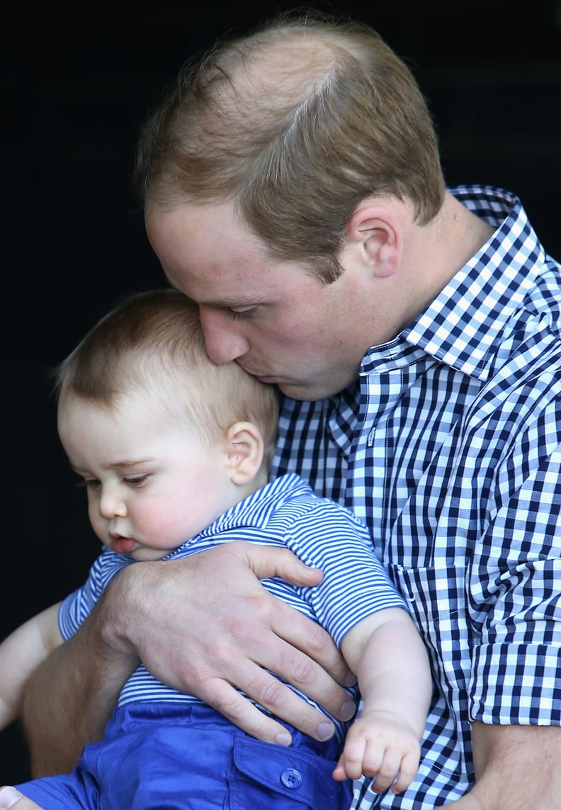 He's affectionate with his kids in public.