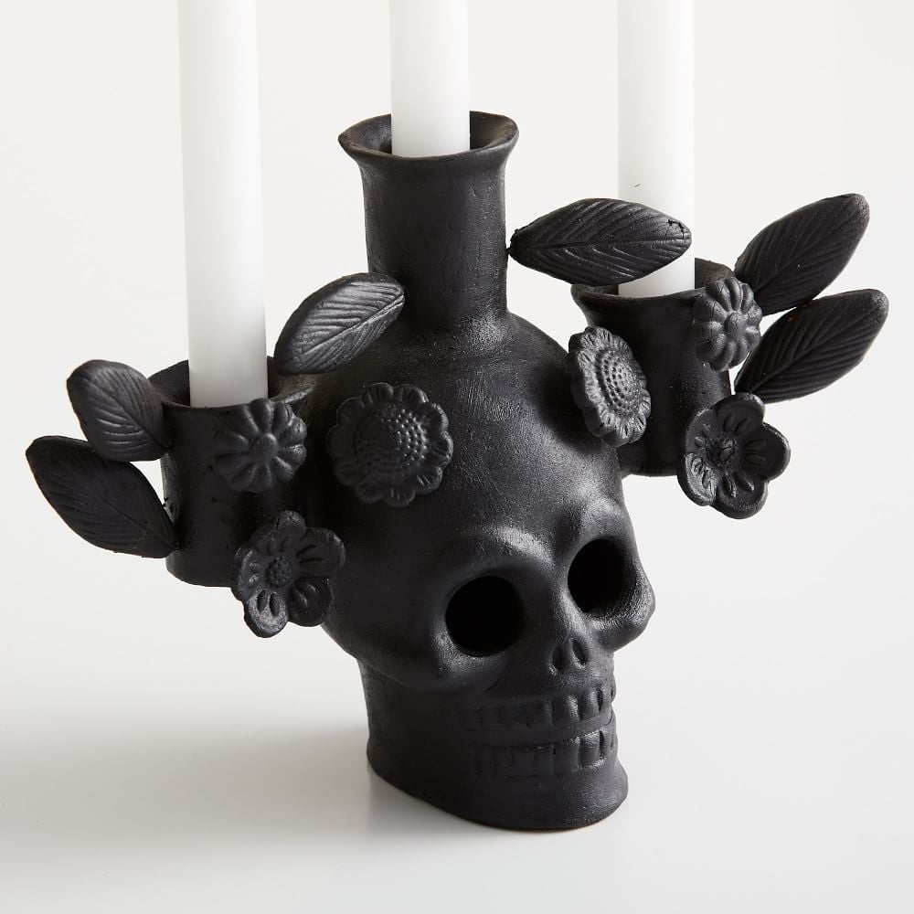 Terracotta Skull Candleabra