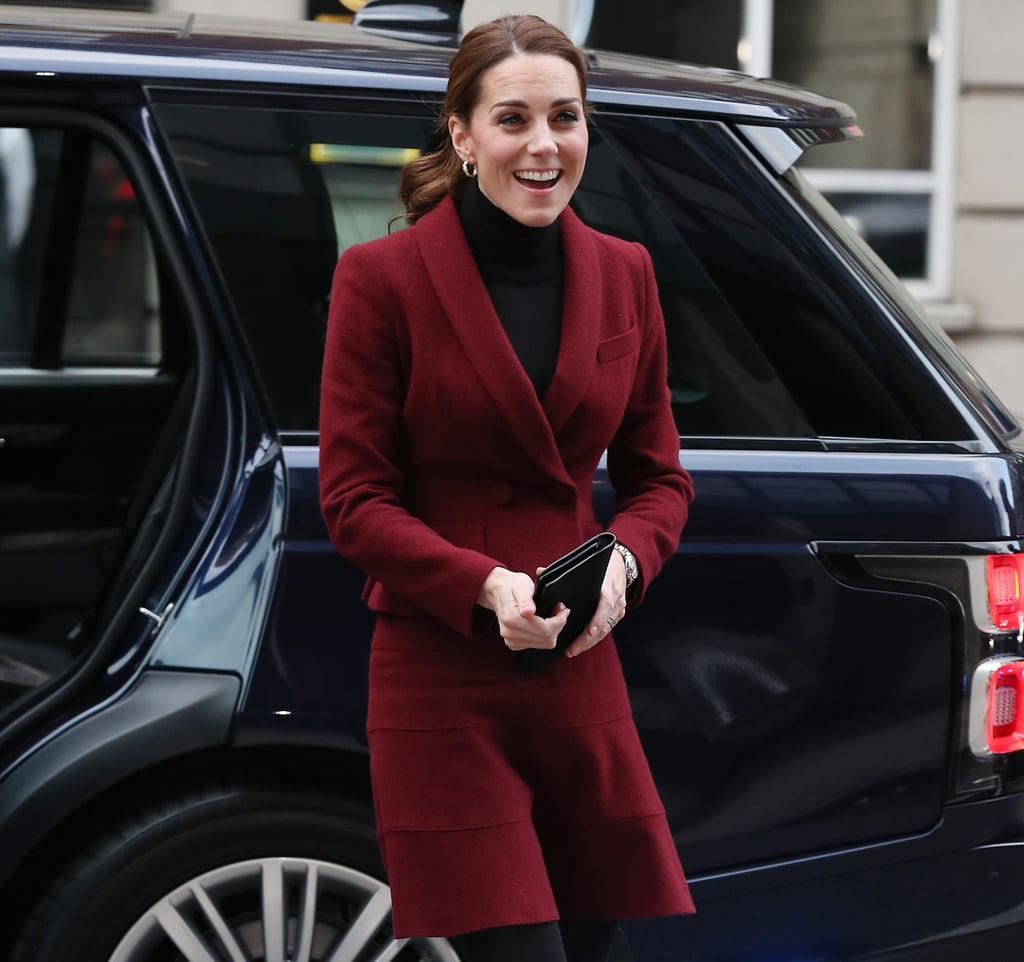 Kate Middleton Burgundy Skirt Suit November 2018