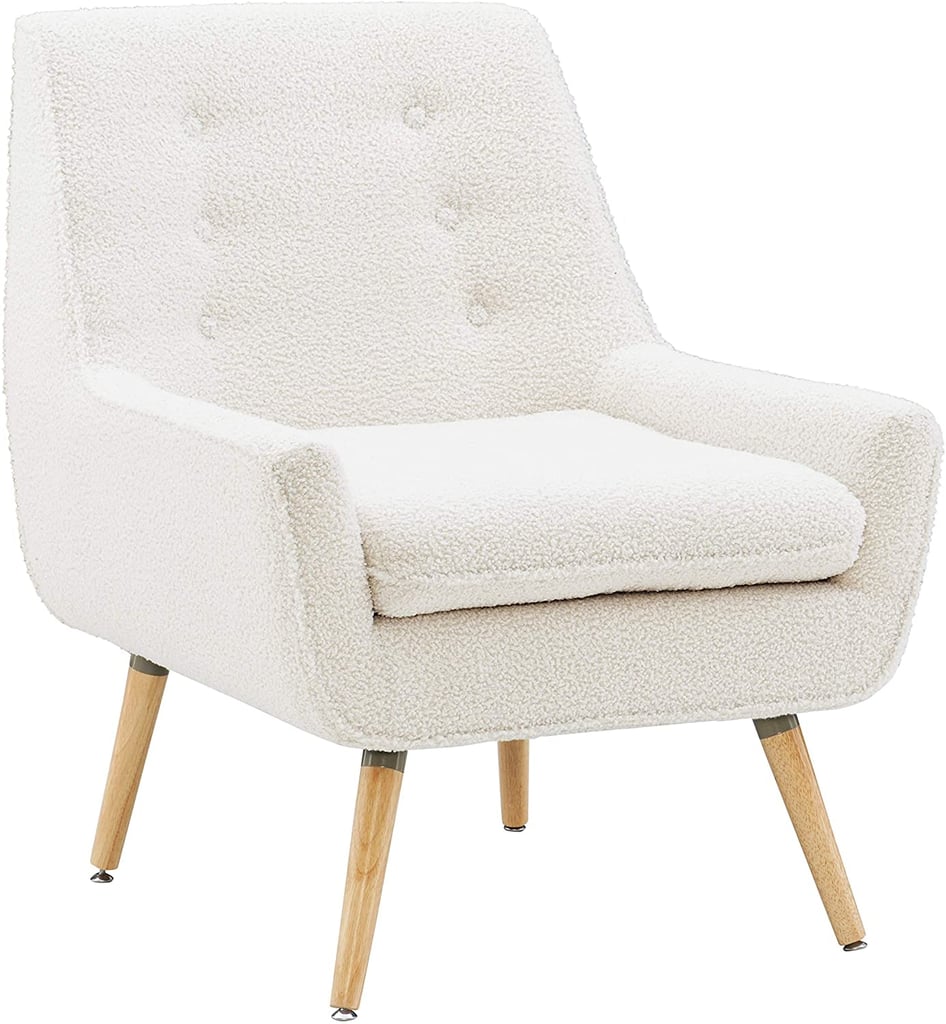 Linon Ivory Sherpa Accent Reid Chair