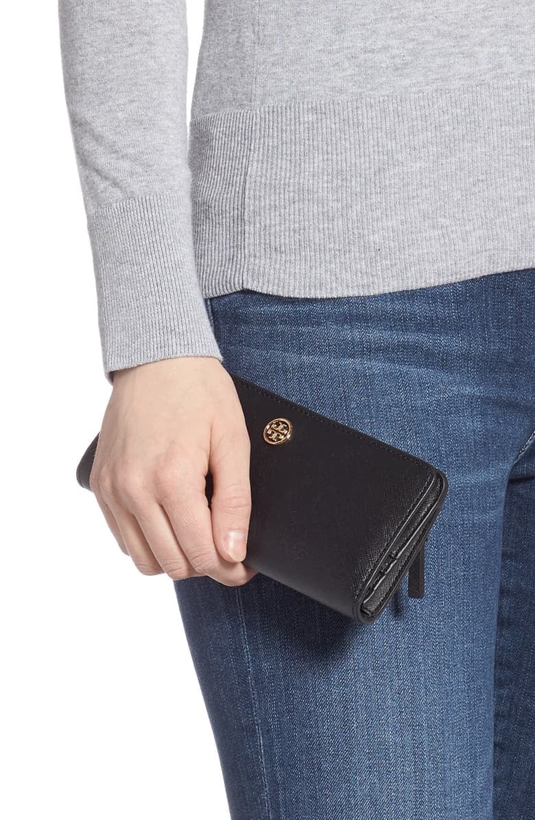 Tory Burch Robinson Slim Leather Wallet