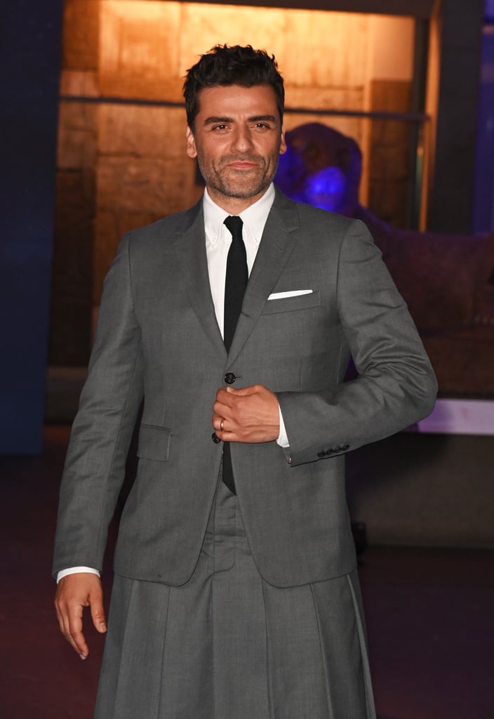 Oscar Isaac's Thom Browne Skirt Suit at Moon Knight Premiere