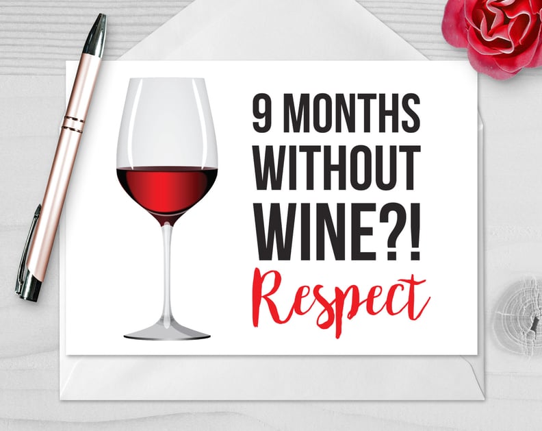 9 Months Without Wine Card
