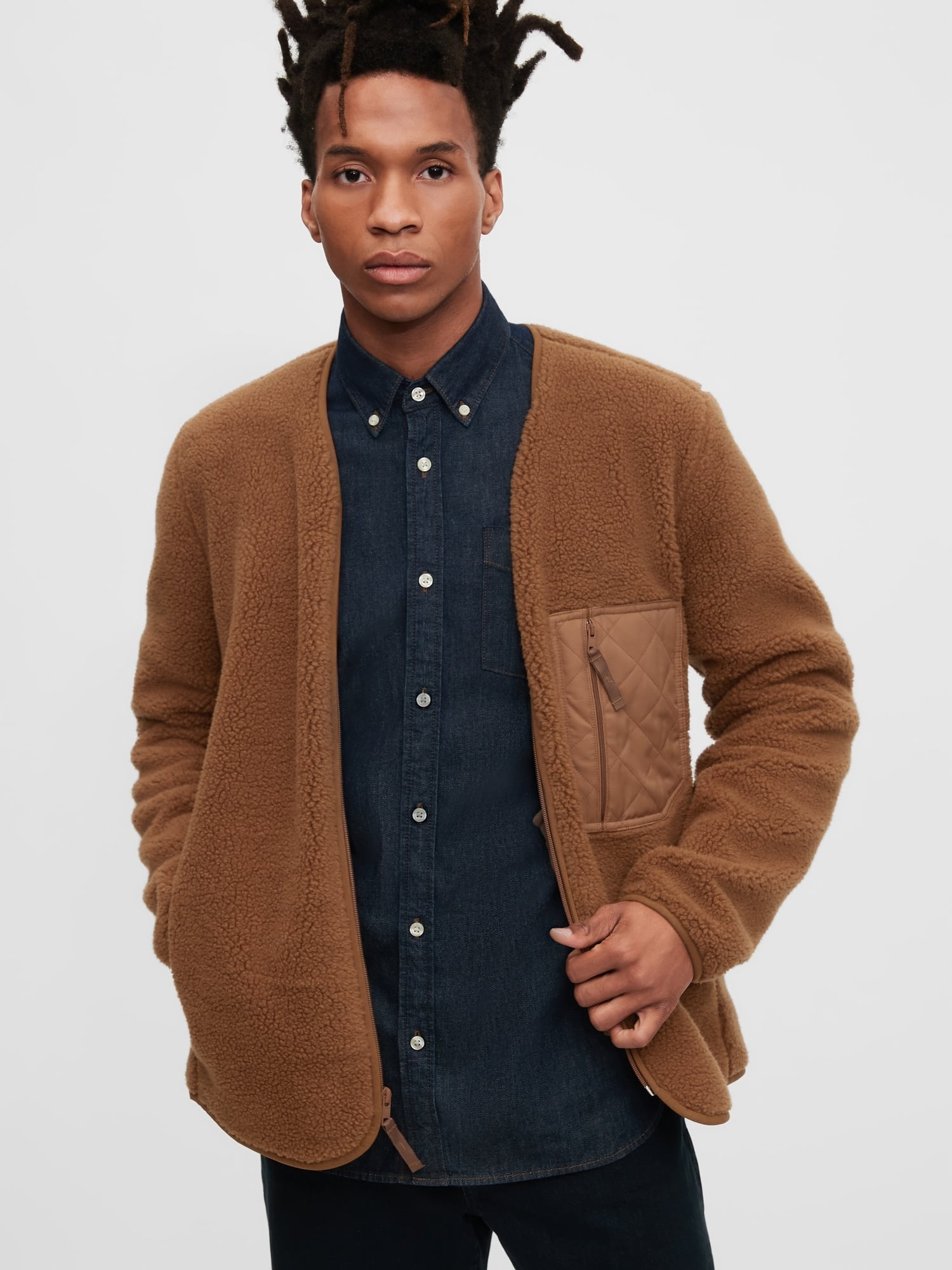 Gap sherpa cheap lined jacket