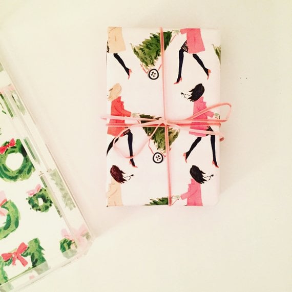 Tree Toting Girls Christmas Wrapping Paper Best Christmas Wrapping