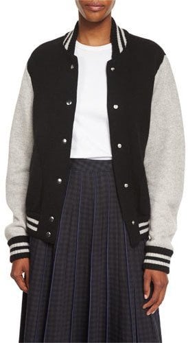 Marc Jacobs Colorblock Knit Varsity Jacket, Black/White/Multi ($595)