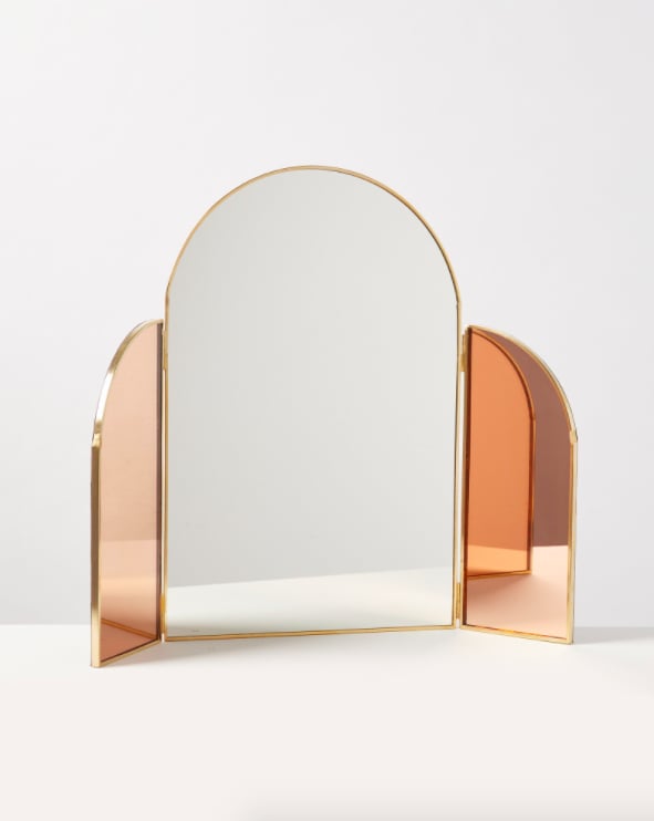 Oliver Bonas Arch Triple Gold & Glass Dressing Table Mirror