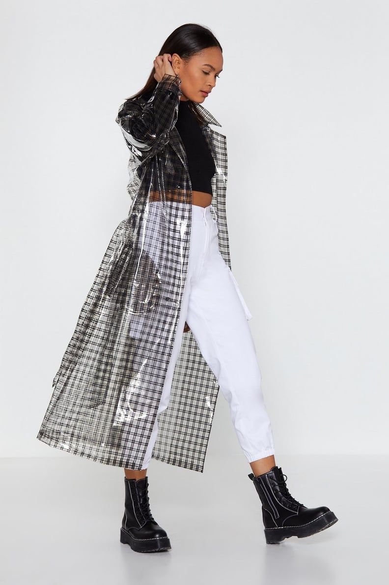 Nasty Gal! Check Clear Trench Coat