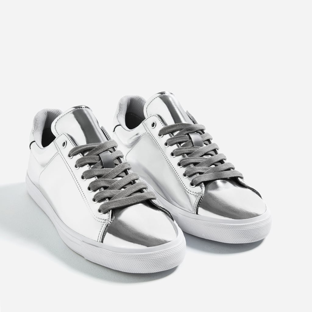 Zara Silver Sneakers (40) Stylish Sneaker Gifts For Women POPSUGAR