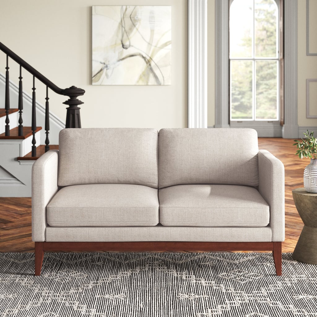 Chelsi Linen Square Arm Loveseat