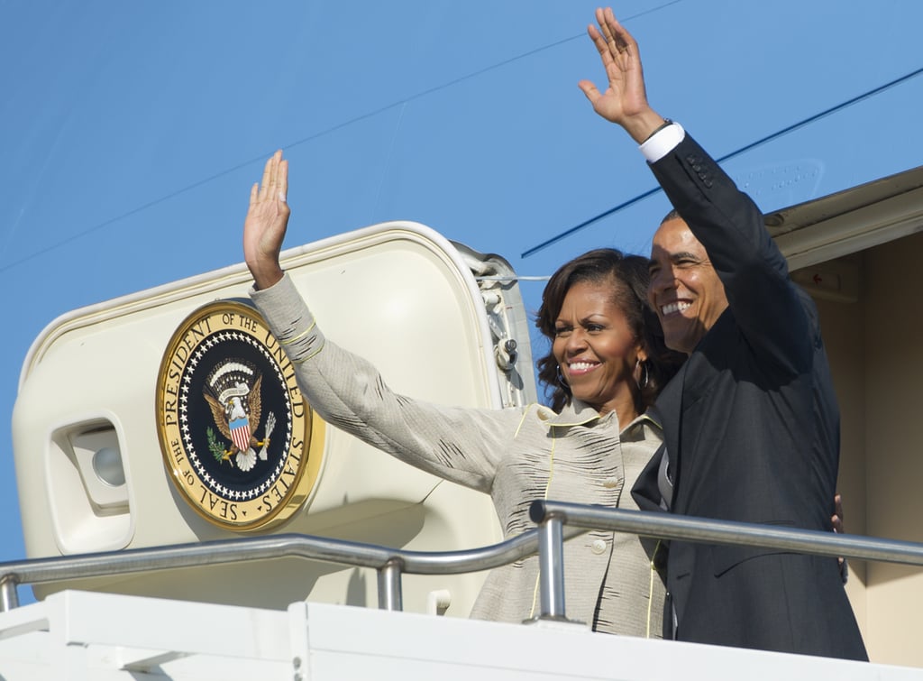 The Obamas waved from Air Force One as they left Pretoria, South Africa, in June 2013.