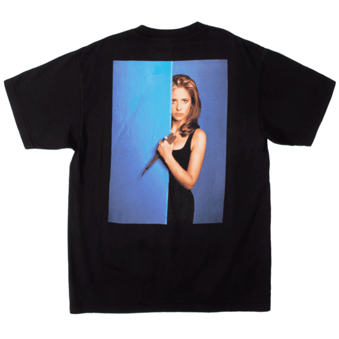 Dumbgood Buffy the Vampire Slayer Buffy Gets Stabby Black Tee