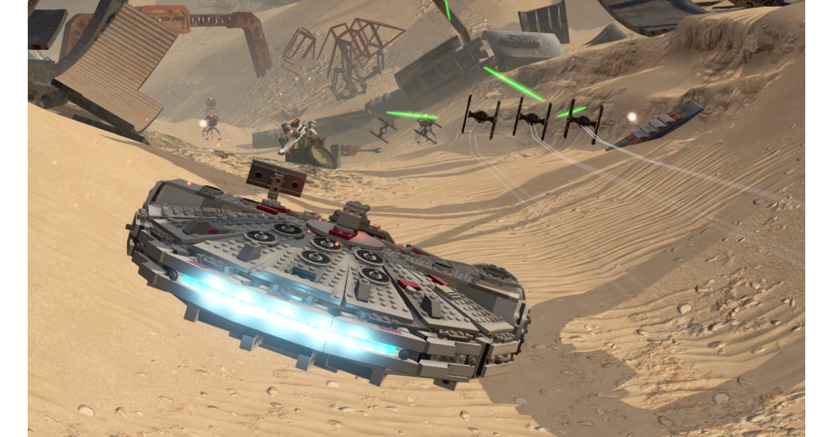 Rey Flying The Millennium Falcon Check Out This Video Of Rey In The Lego Star Wars The Force Awakens Game Popsugar Tech Photo 3 - millennium falcon roblox