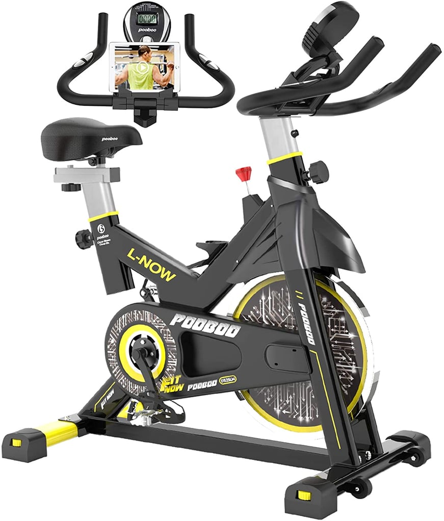A Stationary Bike: Pooboo Indoor Cycling Stationary Bike