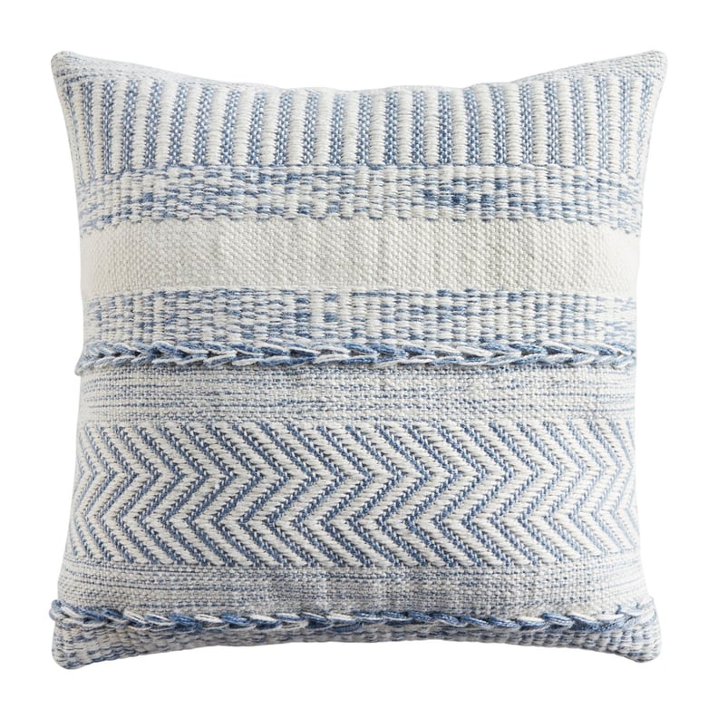 Farmhouse Stripe 18" Square Mineral Blue Pillow