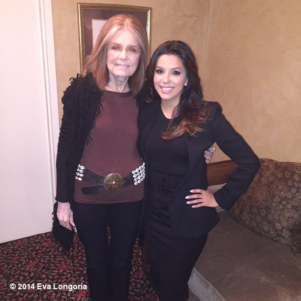 Eva Longoria attended Women in the World conference and met up with Gloria Steinem. 
Source: Instagram user evalongoria