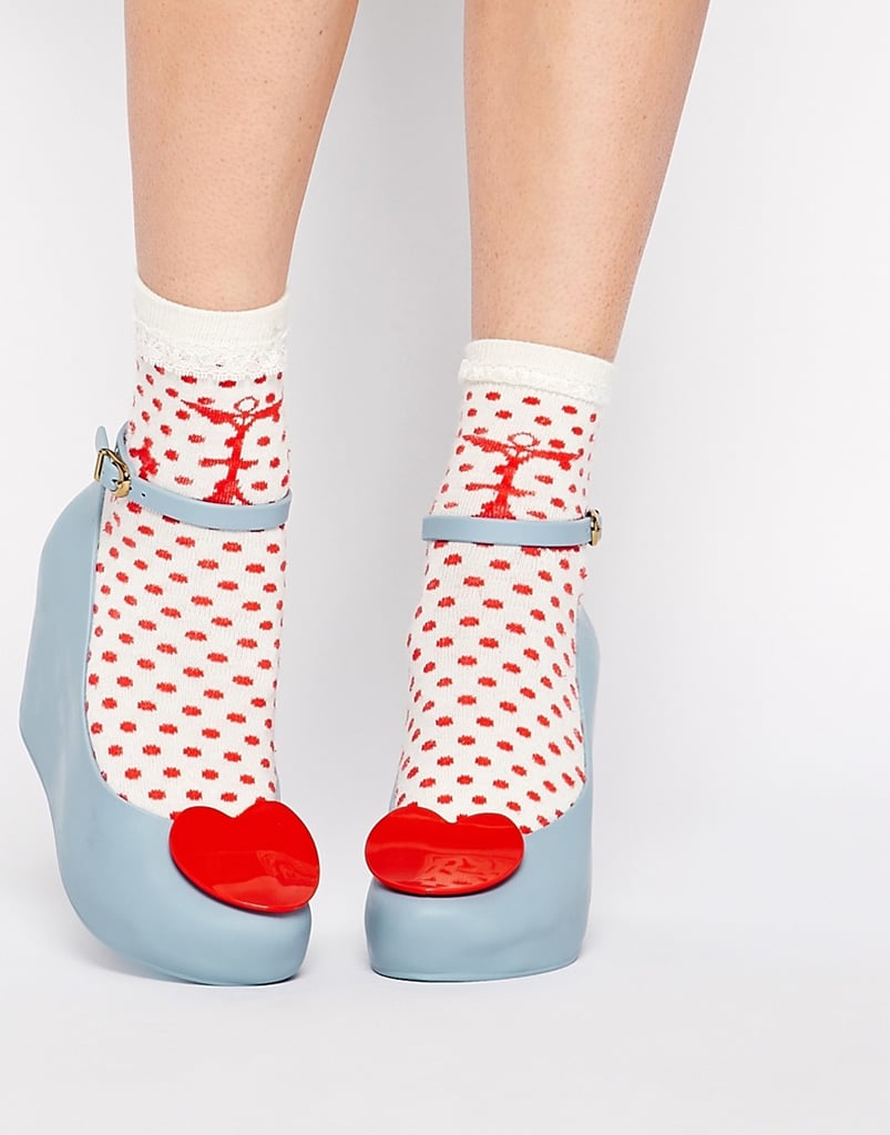 Heart Ankle Strap Wedge Shoes ($66)
