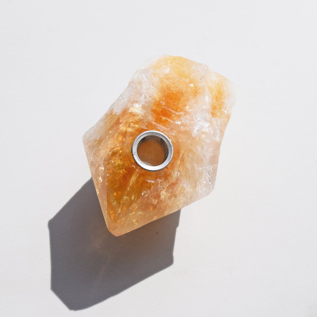 Baked Citrine Crystal Pipe ($120)