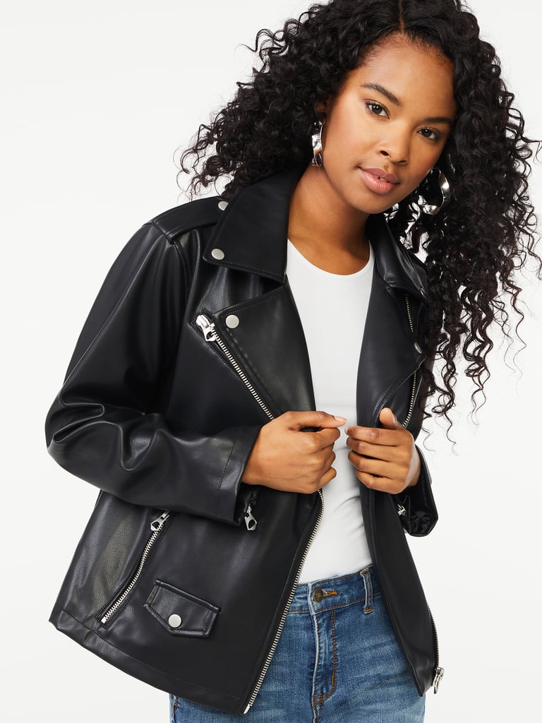 A Leather Jacket: Scoop Faux Leather Moto Jacket