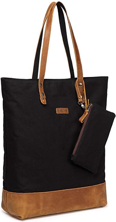 Vaschy Leather Canvas Tote