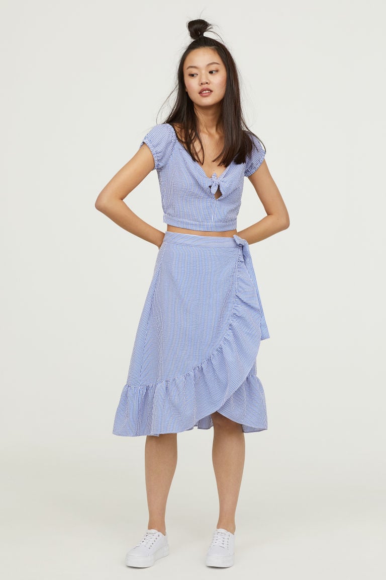 H&M Seersucker Wrapover Skirt
