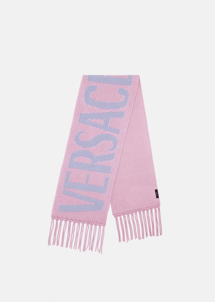 How to Wear a Scarf: Versace Logo Intarsia Scarf