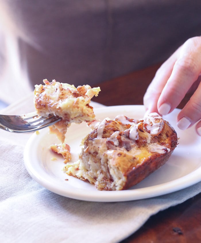 Bacon Cinnamon Roll Breakfast Bake