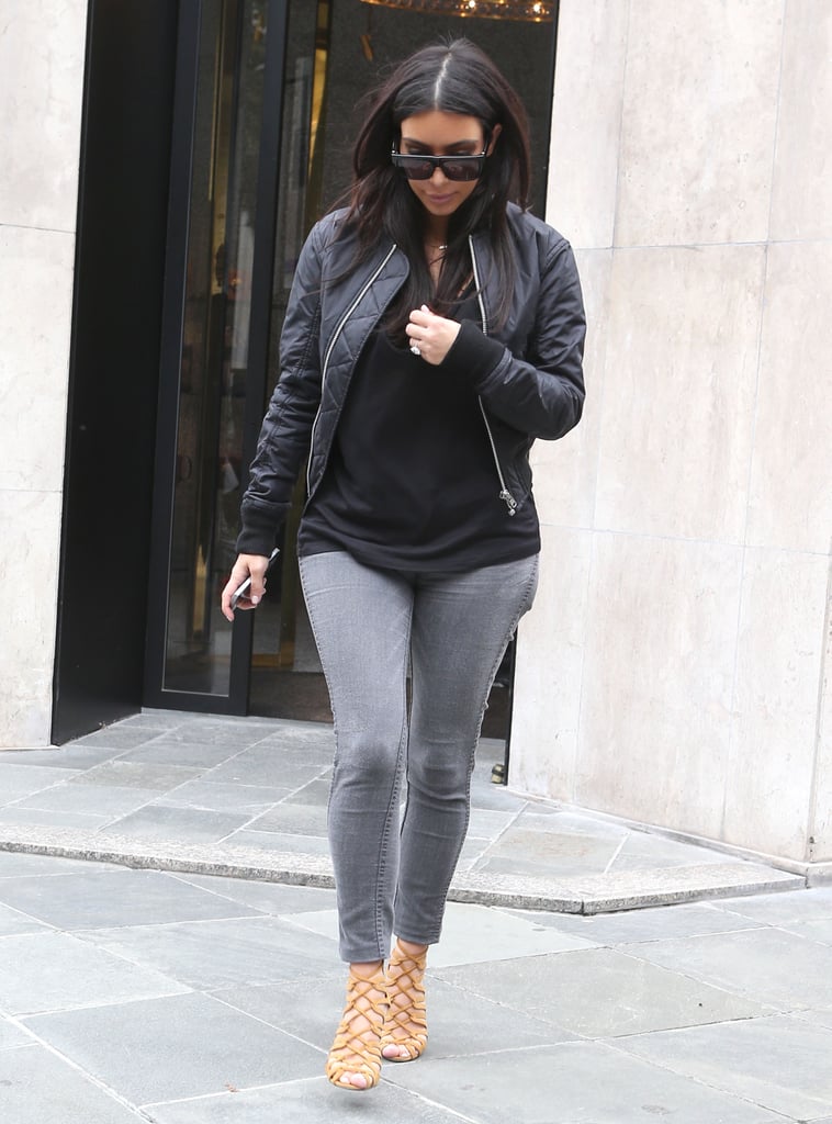 Kim Kardashian and Kendall Jenner at Paris Fashion Week 2014