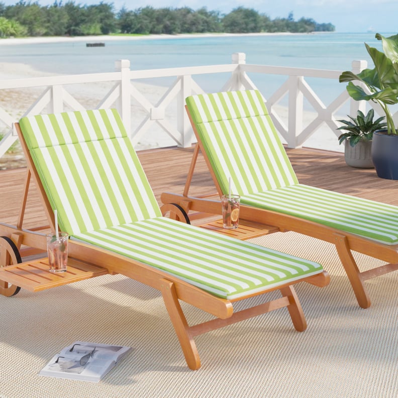 Polyester Indoor/Outdoor Chaise Lounge Cushions