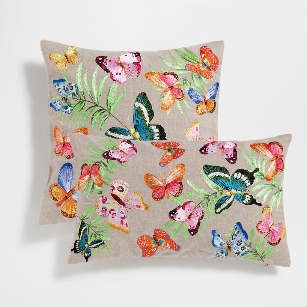 Embroidered Butterflies Cushion Cover ($50)