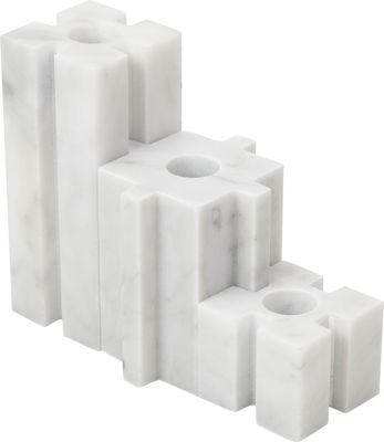 Set of Marble Puzzle Candlesticks