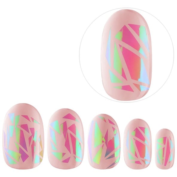 Static Nails Pink Glass All in One Pop-On Manicure Kit in Shattered Deeds "Pink Glass" ($16)