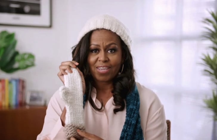 Michelle Obama Knits Scarves, Hats, and Gloves in Lockdown