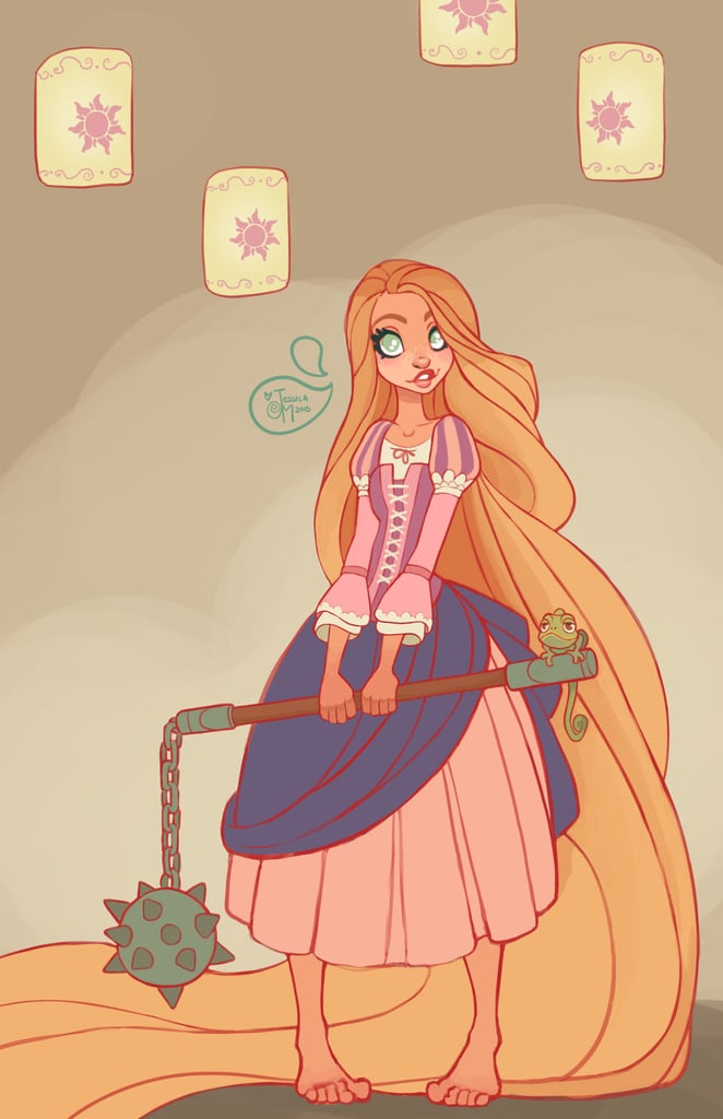 Rapunzel — Tangled Warrior Disney Princess Art Popsugar Love And Sex 6113