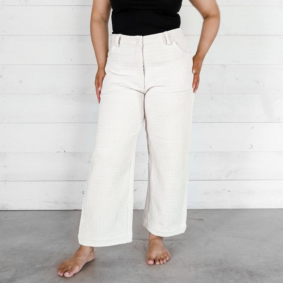 Wide Leg Waffle Pants