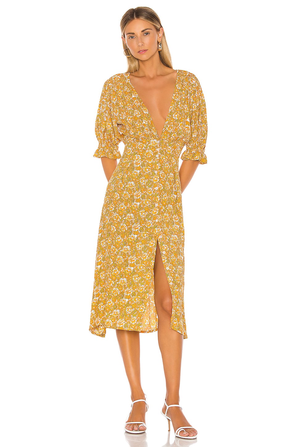 Kaia Gerber Yellow Floral Dress Instagram 2019 | PS Fashion