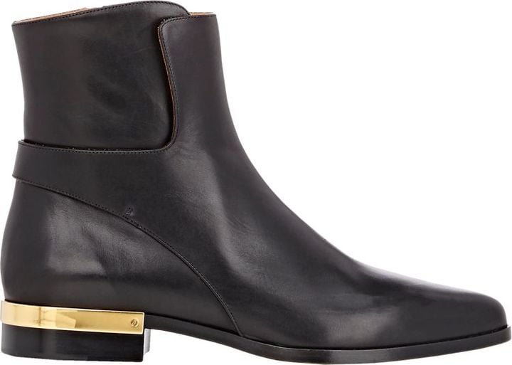 Chloé Leather Plated-Heel Boots-Colorless ($1,150)