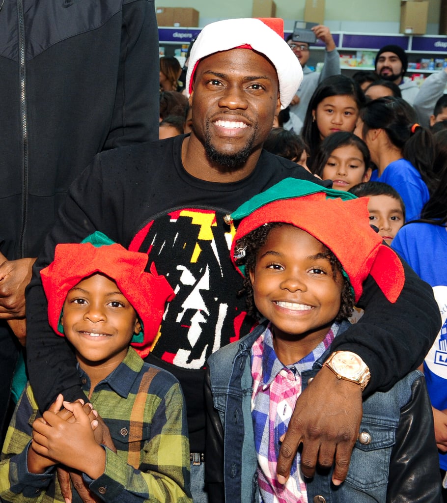 Kevin Hart hung out with his kids, Heaven and Hendrix, at the CP3 Foundation's 100 Children for Holiday Shopping Spree at Toys "R" Us in LA on Tuesday.