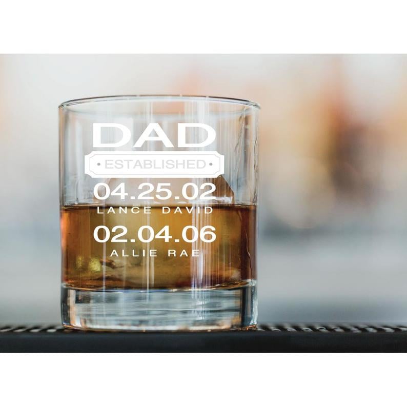 Dad-Themed Whiskey Glass