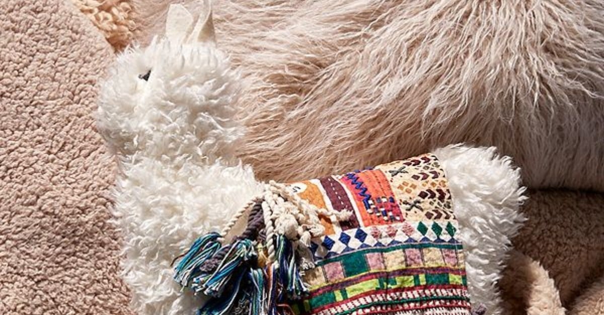 UrbanOutfitters Furry Llama Pillow