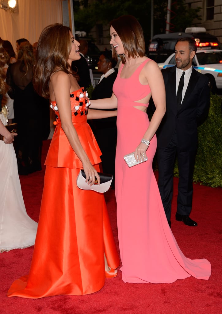 What do you think Eva Mendes and Emily Blunt were chatting about at the 2012 gala?