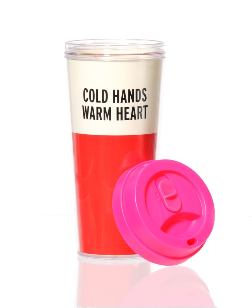 Girlie girls will adore the punny Kate Spade Warm Heart Thermal Mug ($18).