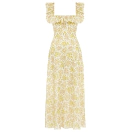 Zimmermann Goldie Ruffle Neck Long Dress