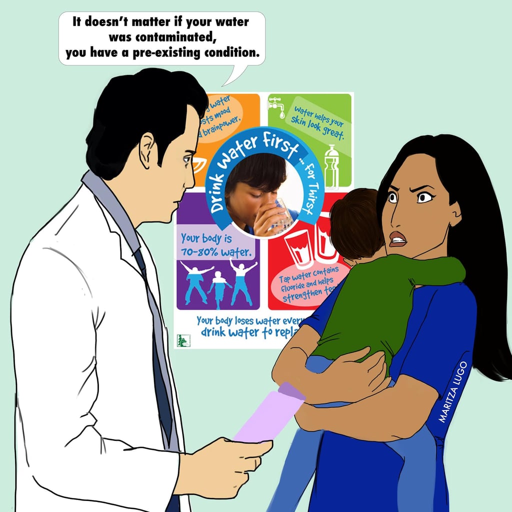 "Beyond the troubling issue of what the future holds for the pipeline is healthcare overall for Native American groups. Did you know that they are not allocated the same level of federal health care as other people? But it's likely to expect that Trump will parade into this unique area of health care like John Smith, plundering and damaging all the way through," Maritza said of this image of Pocahontas on Instagram.