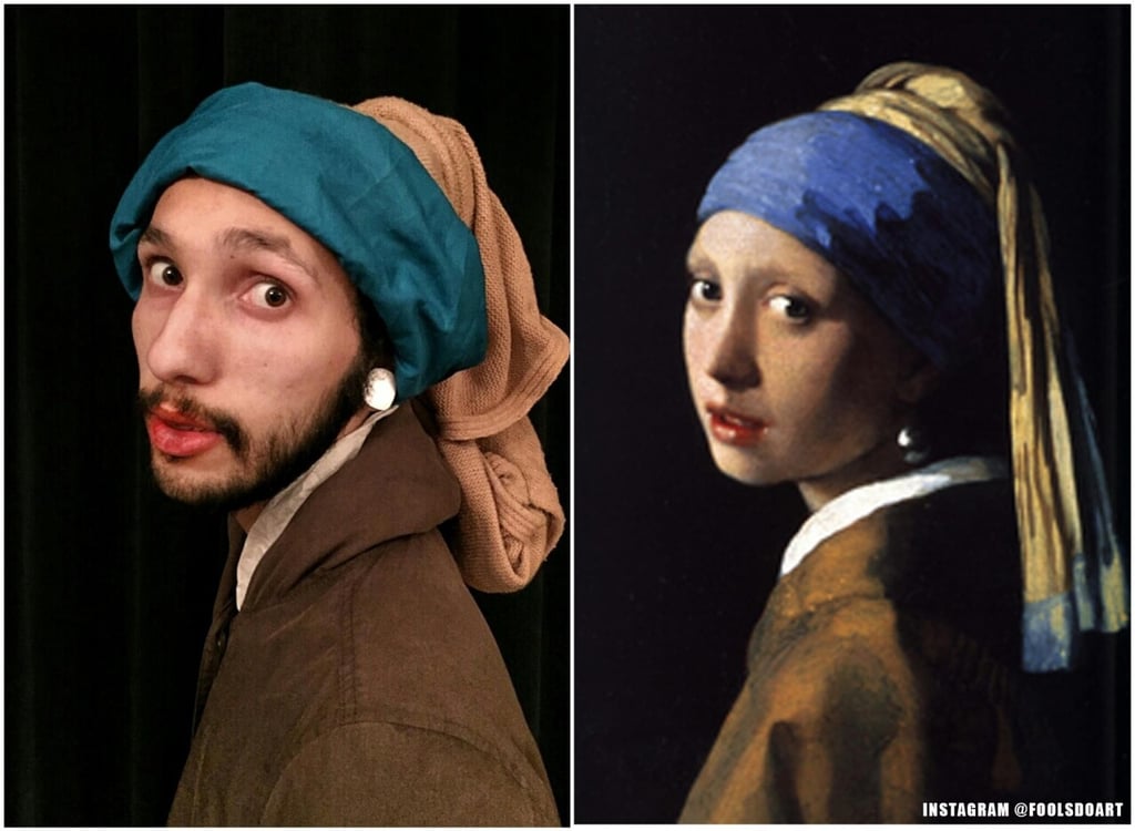 "Girl With the Pearl Earring" by Johannes Vermeer CoWorkers Recreate