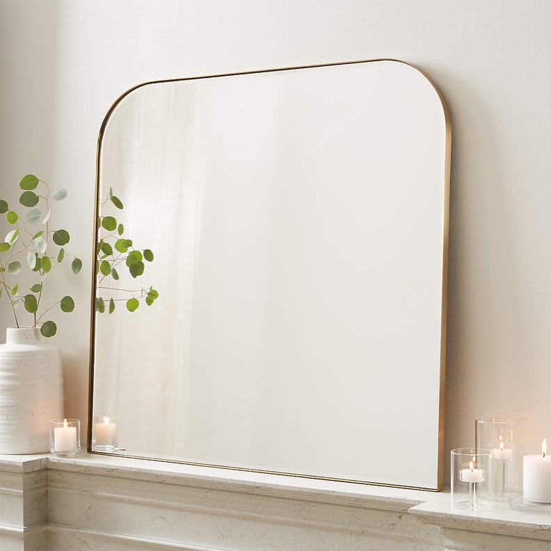 For a Mantel: Edge Brass Minimalist Mirror